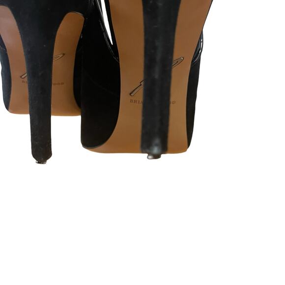 Brian Atwood Maya Black Suede Pointed Toe Slingback Heel Size 8.5 - Picture 7 of 9